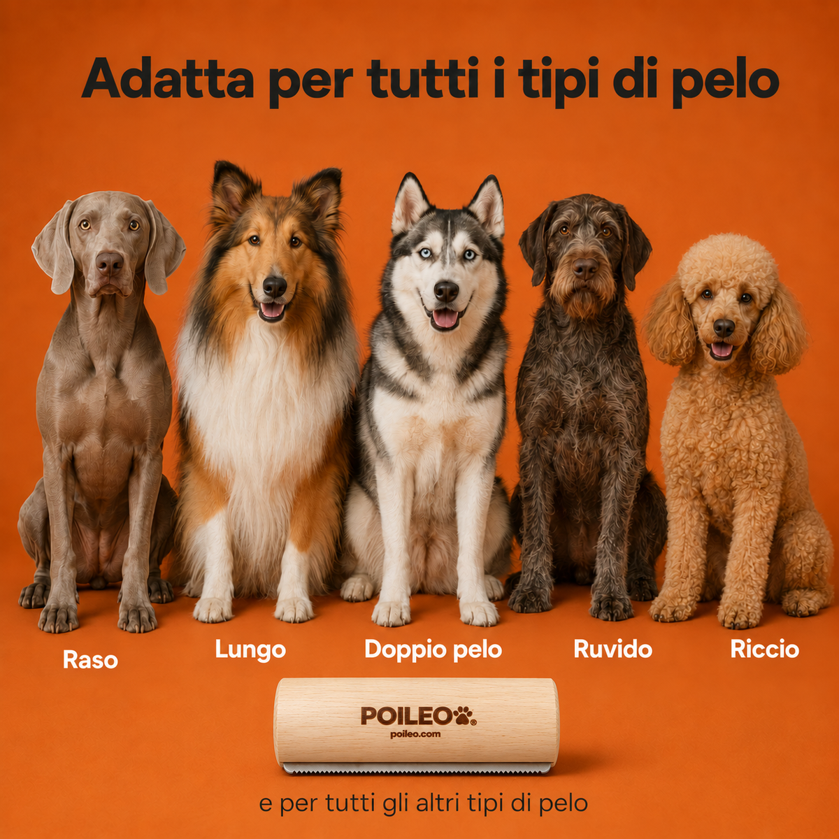 Spazzola Poileo – Rimuove Pelo Morto e Sottopelo
