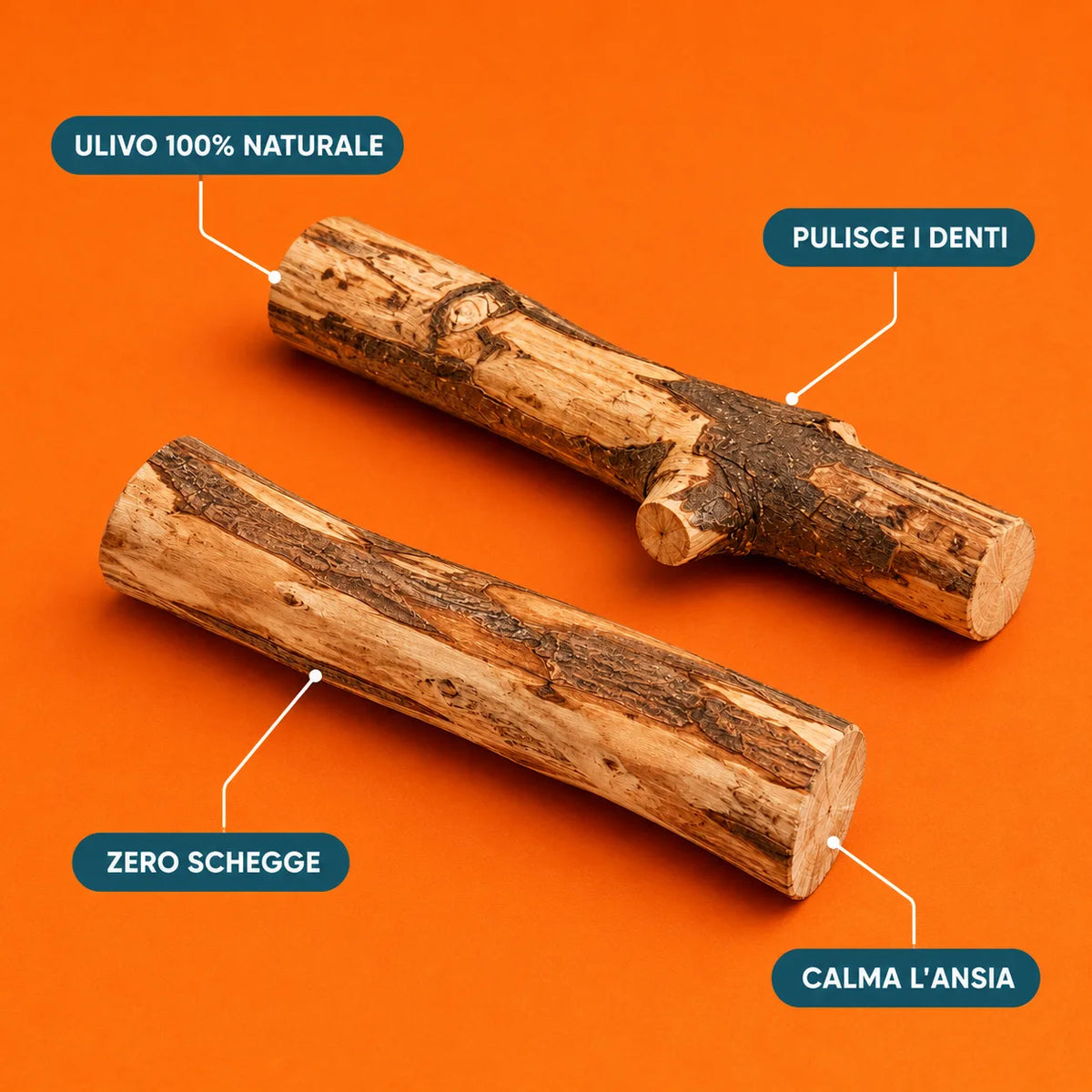 Bastoncino da Masticare Poileo™ – Legno d'ulivo naturale
