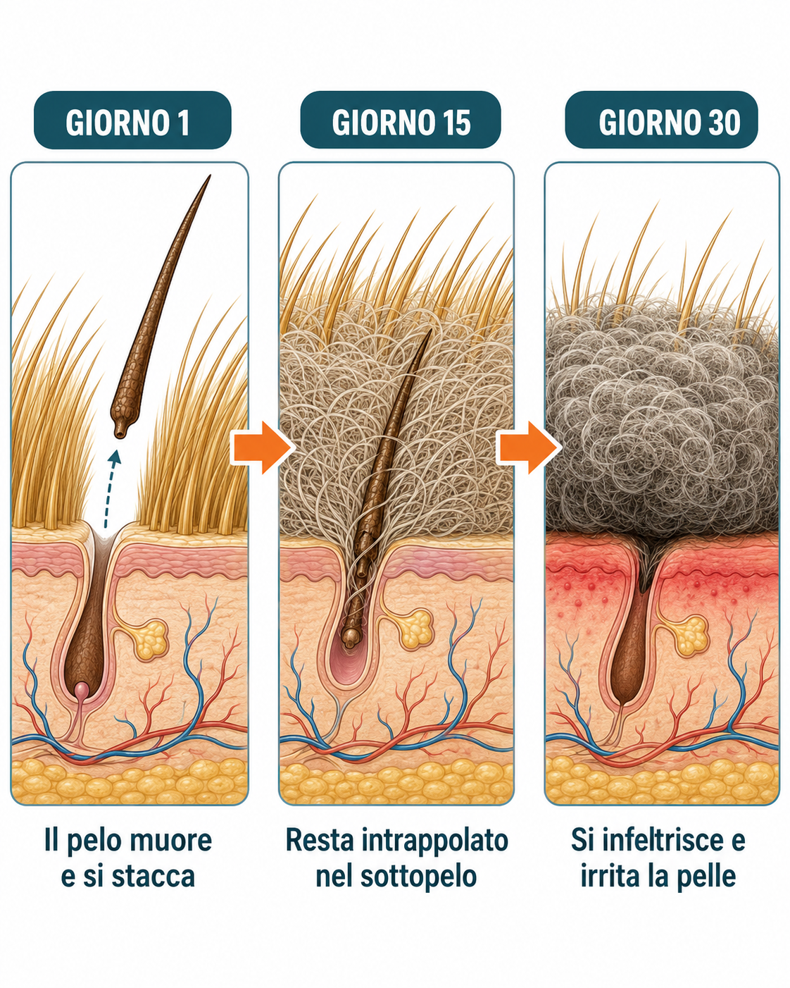 Il pelo che vedi cadere e solo una parte